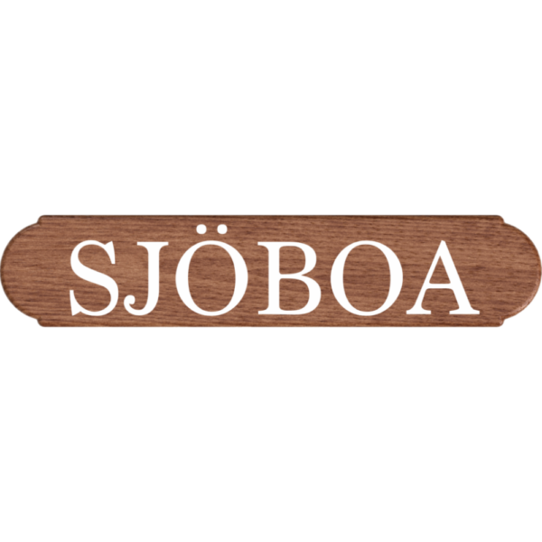 SJÖBOA - Namnskylt båt